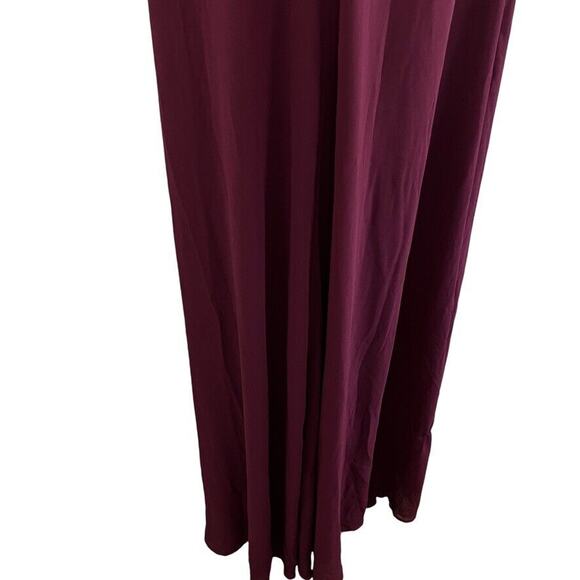 Show Me Your Mumu Womens Formal Jenn Maxi Dress Merlot Chiffon Belted NWT sz L - Picture 2 of 16